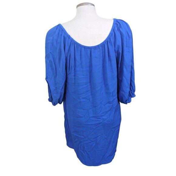 Ocean Tropics Swim Cover Up Womens Size L Blue Embroidered Vacation Cruise Beach - Picture 5 of 7